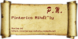 Pinterics Mihály névjegykártya