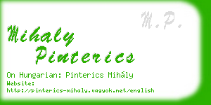 mihaly pinterics business card